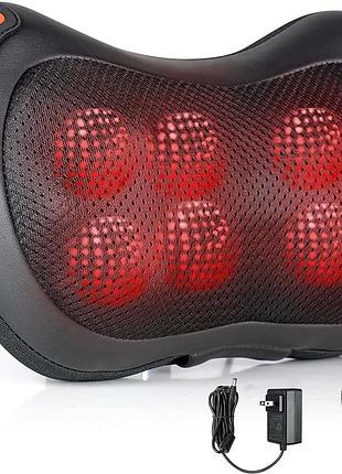 Массажная подушка для шеи shiatsu neck and back massager pillow with heat массажер с 8 нагревательными роликами для шеи и спины