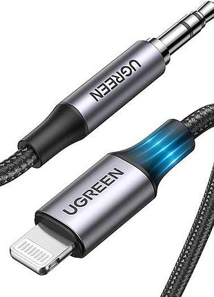 Аудіокабель для apple ugreen lightning to 3.5 mm audio adapter кабель lightning, аукс для iphone
