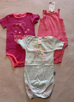 Нові бодіки на дівчинку absorba, baby club, petit beguin