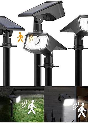 4 шт. сонячні вуличні ліхтарі solar spot motion sensing light водонепроникні лампи з датчиком руху