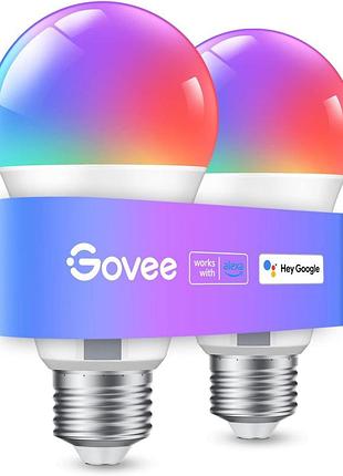 2 шт. лампочки 9 вт e27 govee h6008 умные лампочки с удаленным управлением и синхронизацией с музыкой