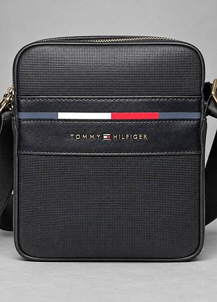 Стильная мужская сумка через плечо tommy hilfiger (мессенджер / борсетка)