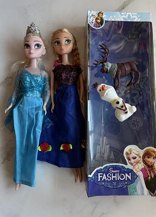 Ляльки ельза і анна з мультфільму холодне серце в коробці elsa anna frozen