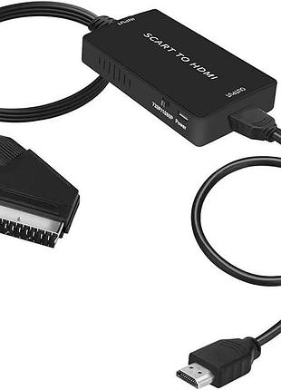 Конвертер scart в hdmi scart to hdmi-hd video converter переходник scart hdmi для телевизора