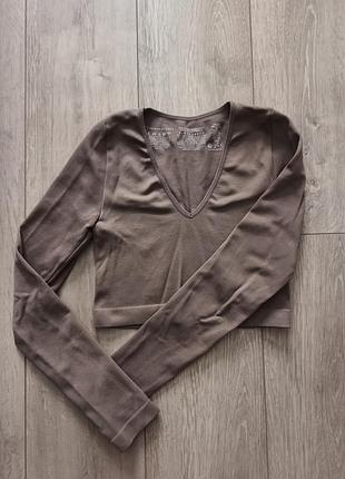 Кроп кофта реглан в рубчик primark s, eur 38. в идеале