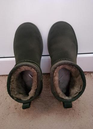 Уггі жіночі ugg хакі, розмір 36, натуральний мех