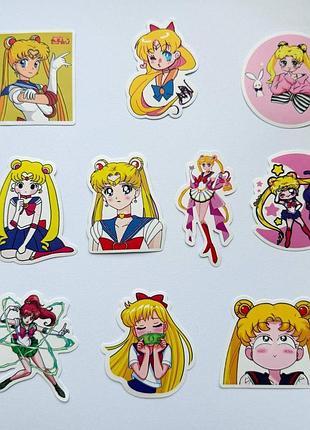 Набор наклеек стикерпак по аниме сейлор мун sailor moon - 10 шт