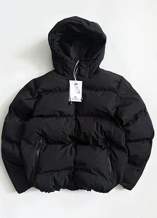 Пуховик pull&bear чорний дутий зимова куртка пулбір puffer jacket