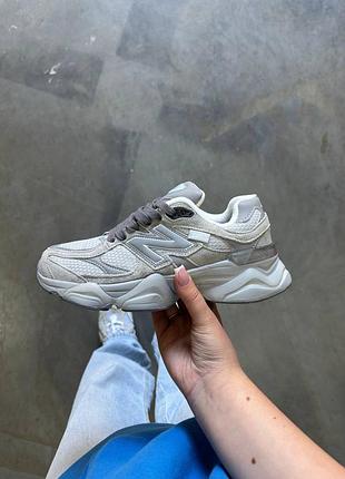 Утеплені зимові жіночі кросівки new balance 9060 winter termo grey нью беланс сірого кольору термо
