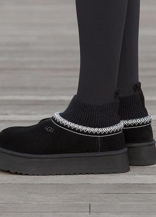 Угги ugg tasman platform sock black