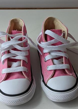 Детские кеды converse, розовые 22 размер, 14 см