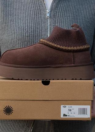 Угги ugg tasman platform sock brown 5
