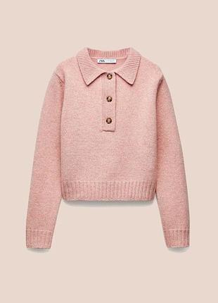 Светр жіночий zara рожевий вовняний поло