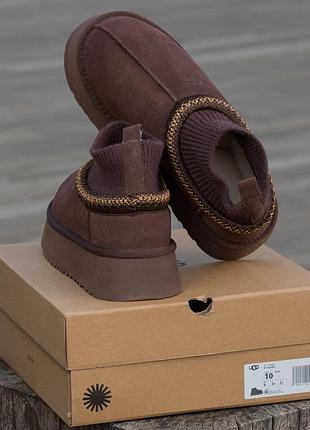 Угги ugg tasman platform sock brown 9