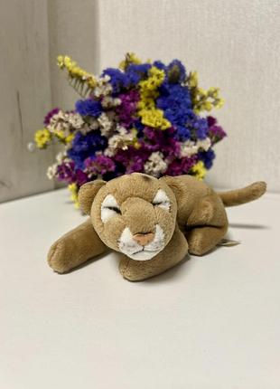 Колекційна м'яка іграшка спляче левеня / леопард wwf anna club plush (вінтаж)