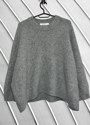 Жіночий светр primark l xl eu 40 42 uk 12 14 ua 46 48 сірий вовняний джемпер пуловер кофта оверсайз вільний трикотажний светр светрик одяг верх з вовн