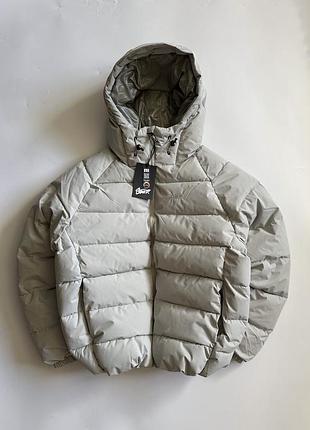 Пуховик pull&bear сірий зимова куртка пулбір дутий puffer jacket