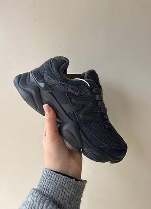 Утеплені зимові жіночі кросівки new balance 9060 winter termo navy grey нью беланс сіро-синього кольору термо