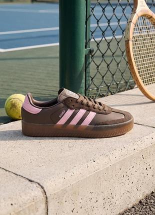 Adidas samba xlg platform brown/pink 2