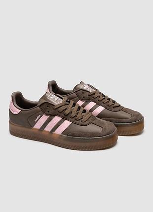 Adidas samba xlg platform brown/pink 3