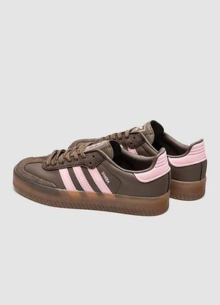 Adidas samba xlg platform brown/pink 5