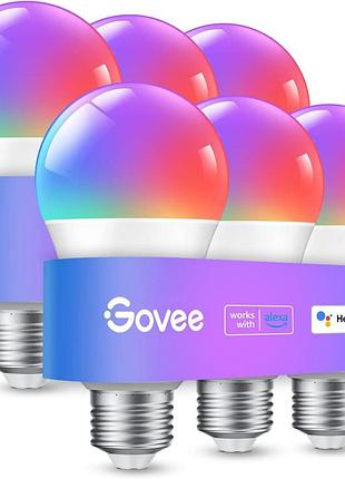 6 шт. умные лампочки govee rgbww 800lm h6008 комплект интелектуальных led лампочек е27