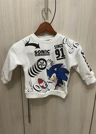 Кофта для хлопчика primark флісова біла sonic, розмір 98