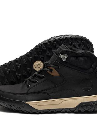 Мужские зимние кожаные кроссовки timm winter black