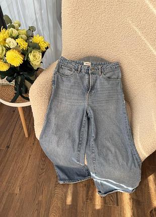 Стильні блакитні джинси wide leg, 36-38р