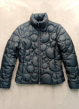 Куртка пуховик жіночий moncler чорний стьобаний 2