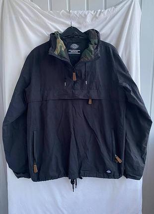 Куртка анорак dickies оригинал, черная ветровка с камуфляжом, размер m