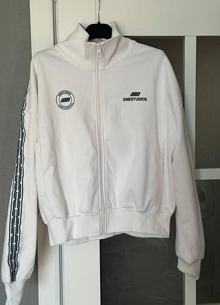 Спортивна біла кофта на блискавці emestudios cove pearl track full zip m