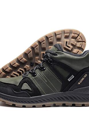 Чоловічі зимові шкіряні кросівки е-series clasic olive