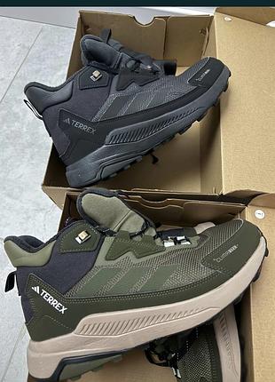 Черевики чоловічі adidas terrex gore-tex чорні та хакі