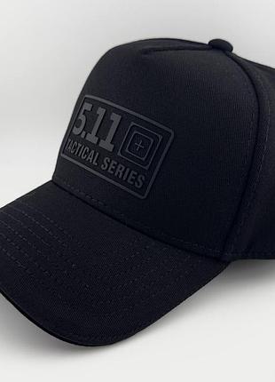 Мужская зимняя кепка тракер 5.11 tactical на флисе с ушками (котон), черная