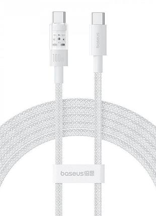 Кабель baseus gem fast-charging type-c to type-c 100w 2m white