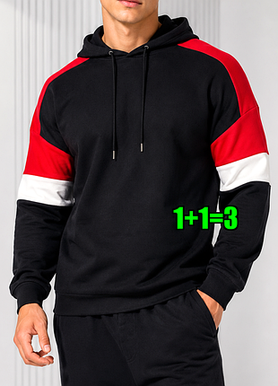 🤩1+1=3 фірмове темно-синє чоловіче худі з капюшоном светр h&m, розмір 44 - 46