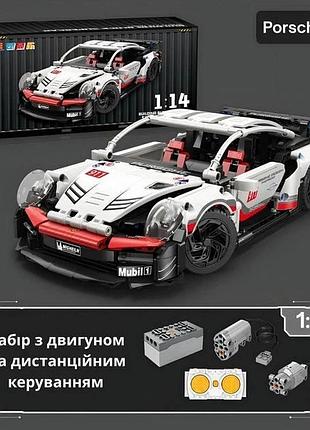 Машинка конструктор на пульті керування + підсвітка porsche 911, 1:14