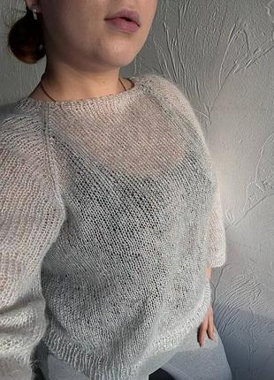 Oversize светр-павутинка ручної роботи 4