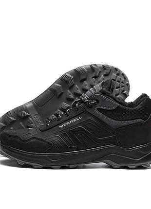 Мужские зимние кожаные кроссовки mrl winter black