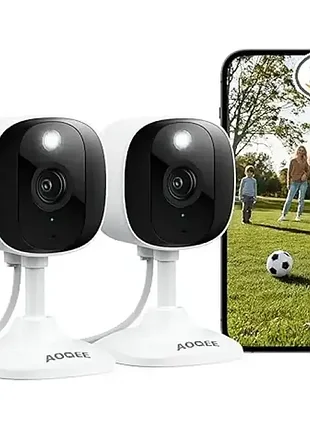Беспроводные ip-камеры видеонаблюдения aoqee c1 2k wi-fi 2.4 ггц — комплект 2 шт.