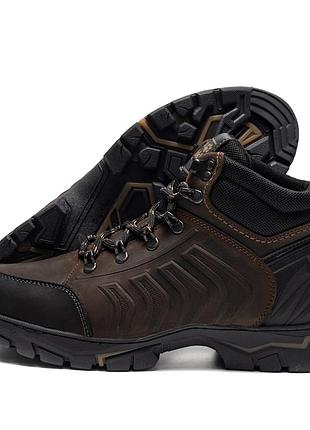 Чоловічі зимові шкіряні черевики wj trekking step chocolate
