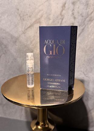 Giorgio armani acqua di giò profondo eau de toilette, пробник, оригінал 1,2ml