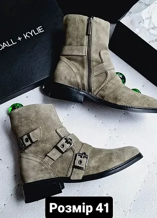 Kendall + kylie оригінал замшеві черевики кольору хаки