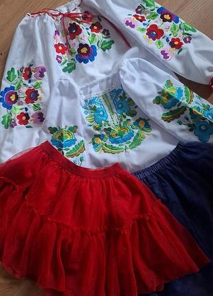 Вишиванки для дівчинки з спідницями, різнокольорова