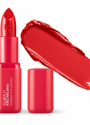 Кремовая помада для губ kiko milano club k pigment pop lipstick - 13 club royalty - теплая красная (000110-13)