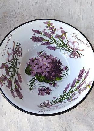 Миска эмалированная idilia "виола и лаванда 02" (1,5 л)