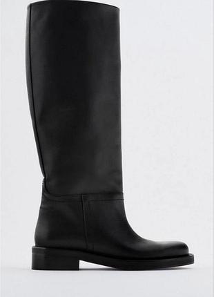 Чоботи сапоги чорні zara 36 23.5