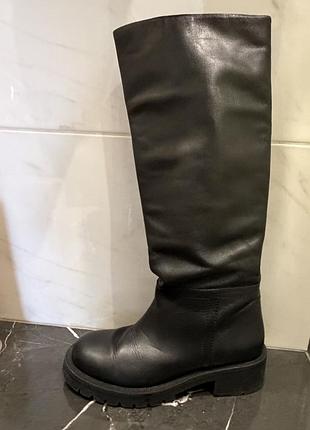 Чоботи сапоги чорні zara 36 23.5 4