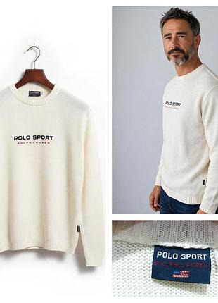 Ralph lauren, бавовняний светр молочного кольору, розмір l.